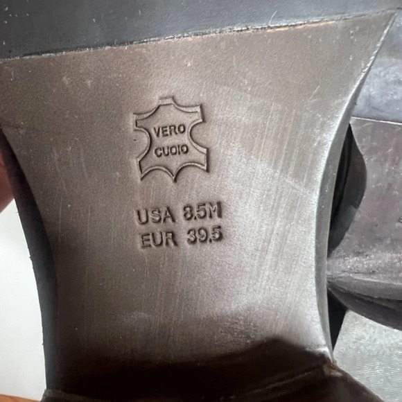 Via Spiga Dark Brown/Burgundy Leather Riding Boots - Picture 8 of 15